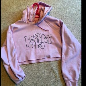 Brat Baby Pink Crop Hoodie